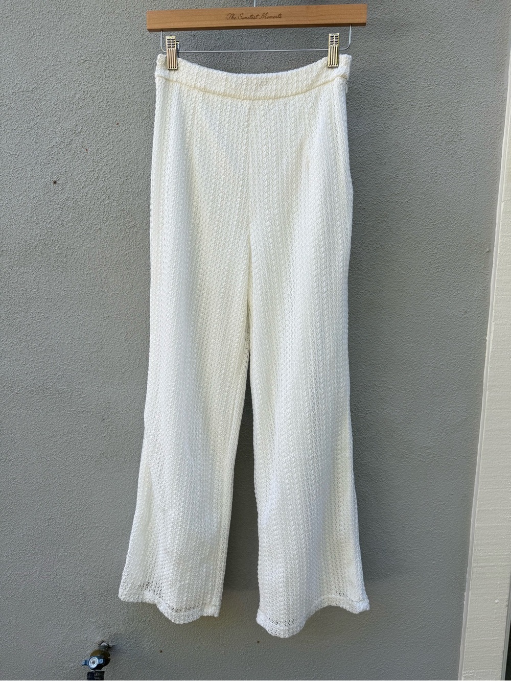 Lulus Exceptional Bliss White Crochet Lace High-Rise Pants XS - Picture 12 of 12